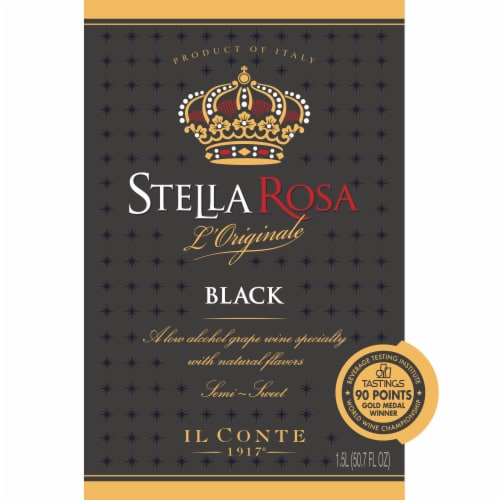 Stella Rosa Black Semi-Sweet Red Wine Perspective: left