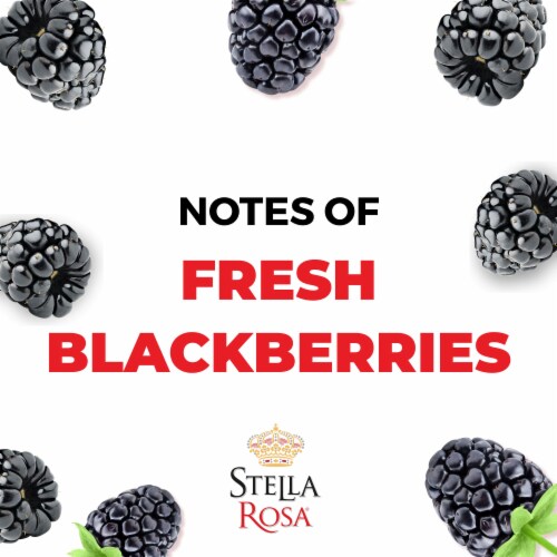 Stella Rosa Blackberry Semi-Sweet Italian Red Wine Perspective: left