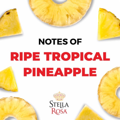 Stella Rosa Pineapple Semi-Sweet Moscato Italian White Wine Perspective: left