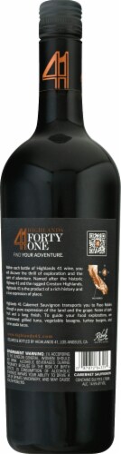Highlands 41 Paso Robles Cabernet Sauvignon Red Wine Perspective: left