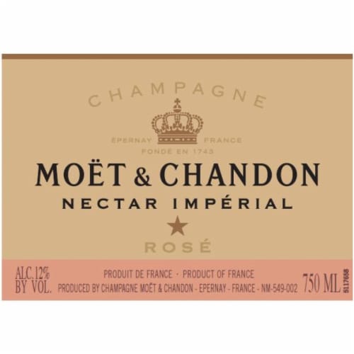 Moet & Chandon Nectar Imperial Rose France Sparkling Wine Perspective: left