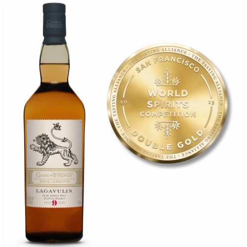 Lagavulin Game of Thrones House Lannister 9 Year Islay Single Malt Scotch Whisky Perspective: left