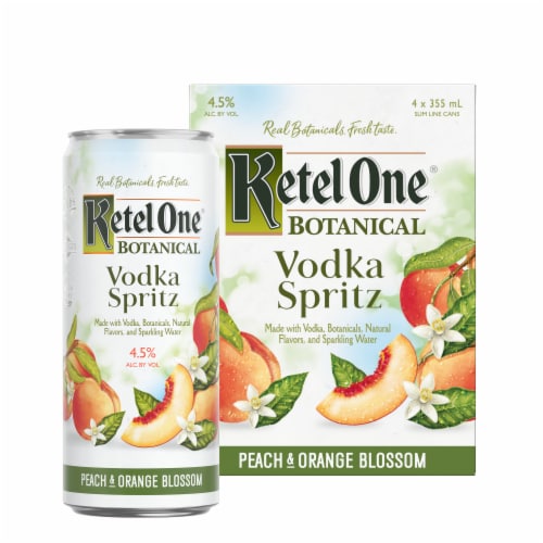 Ketel One Botanical Peach & Orange Blossom Vodka Spritz, 4 cans