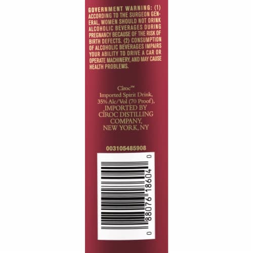 Ciroc Vodka Pomegranate Perspective: left