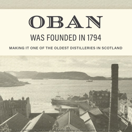 Oban 14 Year Old Single Malt Scotch Whisky Perspective: left