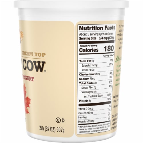 Brown Cow® Cream Top Maple Whole Milk Yogurt Perspective: left