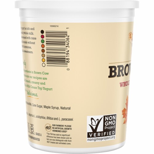 Brown Cow Cream Top Whole Milk Yogurt, Maple Perspective: left