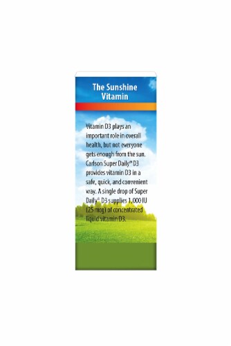 Carlson Super Daily D3 Dietary Supplement 1000 IU Perspective: left