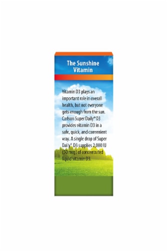 Carlson Super Daily D3 Liquid Vitamin D Dietary Supplement 2000 IU Perspective: left