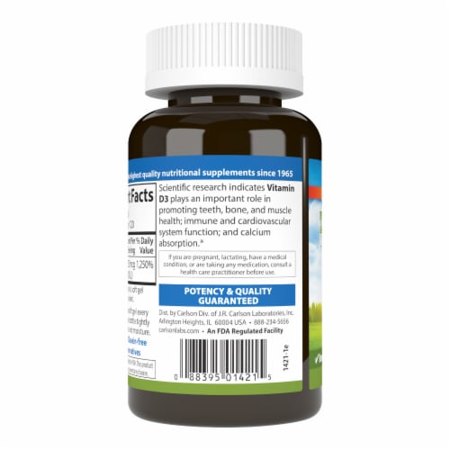 Carlson Vitamin D3 Soft Gels 10000IU Perspective: left