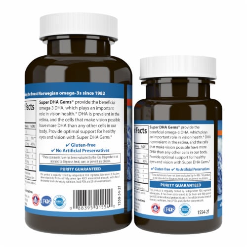 Carlson Super DHA Gems 1000mg Soft Gels Perspective: left