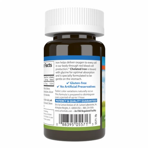 Carlson® Chelated Iron Dietary Supplement Perspective: left