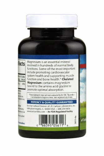 Carlson Chelated Magnesium Perspective: left