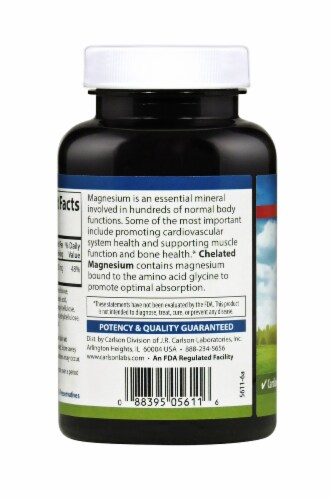 Carlson Chelated Magnesium Perspective: left