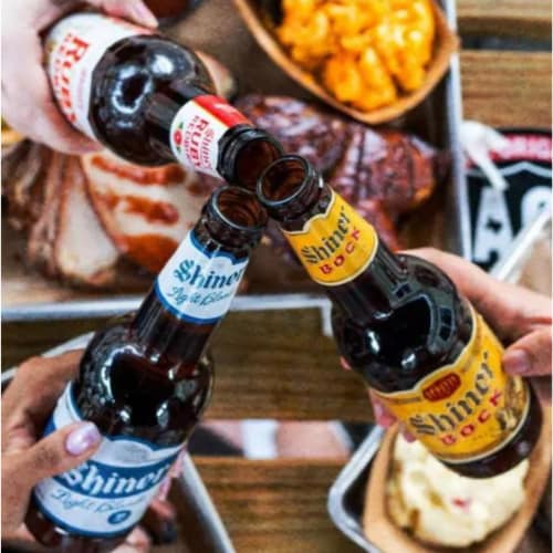 Shiner® Bock American-style Amber Lager Craft Beer Perspective: left