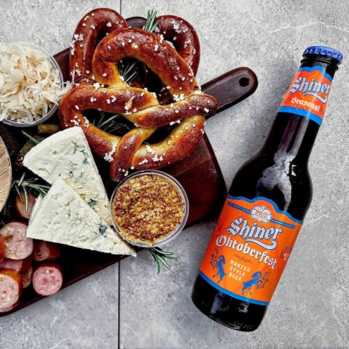 Shiner® Oktoberfest Fall Seasonal Craft Beer Perspective: left