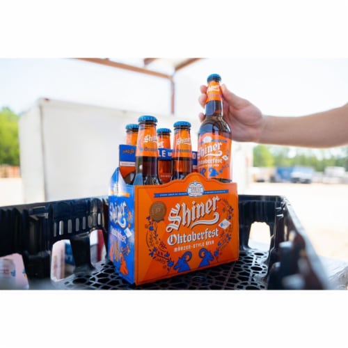 Shiner® Oktoberfest Fall Seasonal Craft Beer Perspective: left