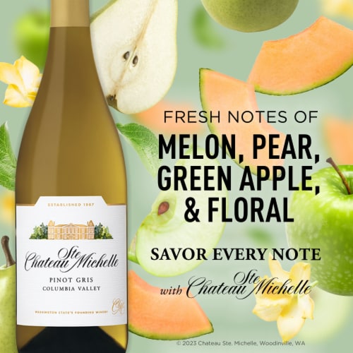 Chateau Ste Michelle Columbia Valley Pinot Gris White Wine Perspective: left