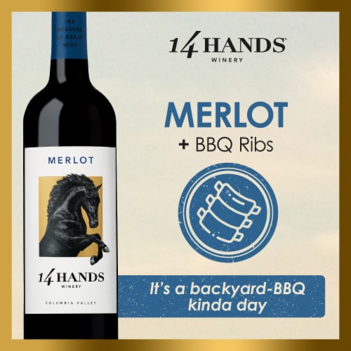 14 Hands Merlot Red Wine Perspective: left