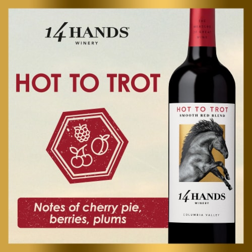 14 Hands Red Blend Hot to Trot Washington Wine Perspective: left