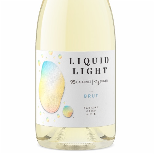 Liquid Light Brut Washington Low Calorie & Low Sugar Sparkling White Wine Perspective: left