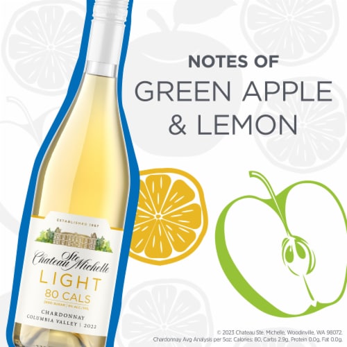 Chateau Ste. Michelle Columbia Valley Light Chardonnay Washington White Wine Perspective: left
