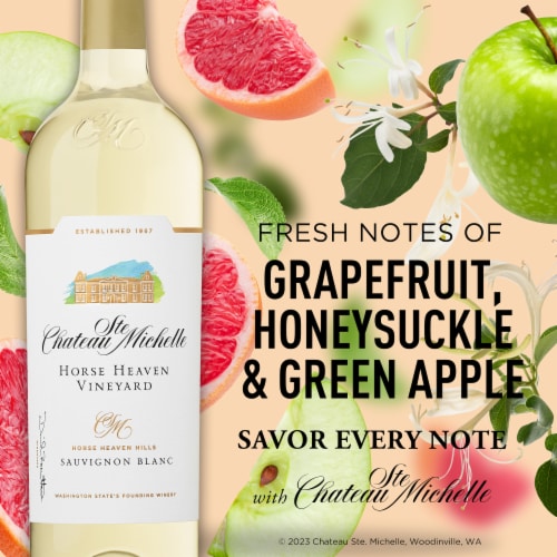 Chateau Ste Michelle Horse Heaven Hills Sauvignon Blanc Washington White Wine Perspective: left
