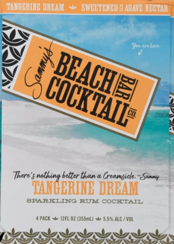 Sammy's Beach Bar Rum Sparkling with Rum Tangerine Dream Cocktails Perspective: left