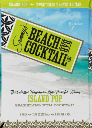 Sammy's Beach Bar Rum Sparkling with Rum Island Pop Cocktails Perspective: left