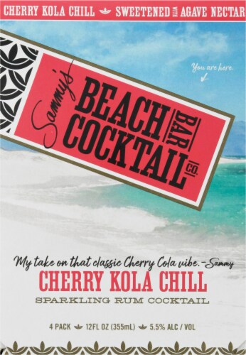 Sammy's Beach Bar Rum Sparkling with Rum Cherry Kola Chill Cocktails Perspective: left