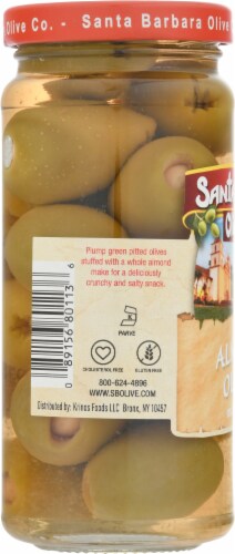 Santa Barbara Olive Co. Almond Stuffed Olives Perspective: left