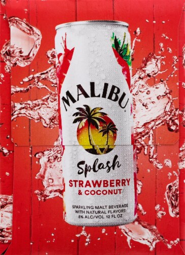 Malibu Splash Strawberry Sparkling Hard Seltzer Perspective: left