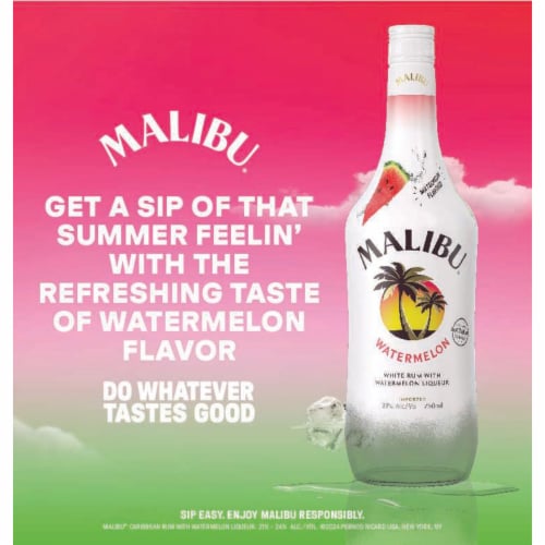 Malibu Watermelon Flavored Rum Perspective: left