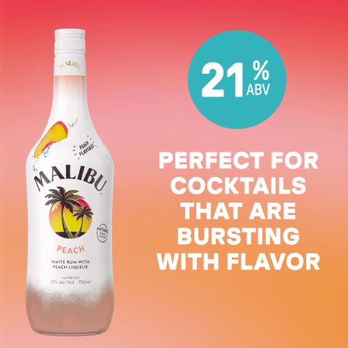 Malibu Peach Rum Perspective: left