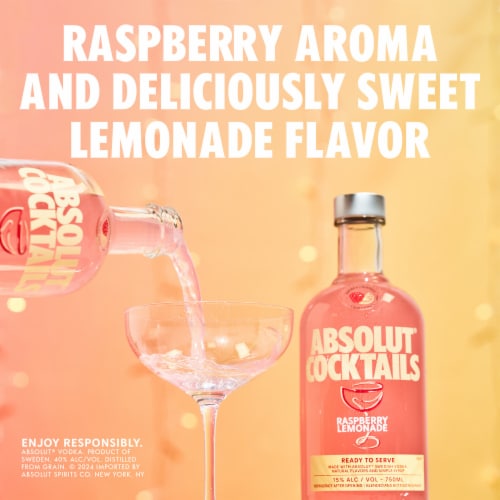 Absolut Raspberry Lemon Cocktail Perspective: left