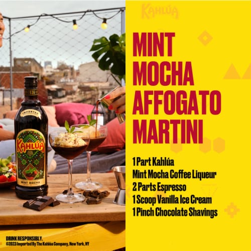 Kahlua Mint Mocha Coffee Liqueur Perspective: left