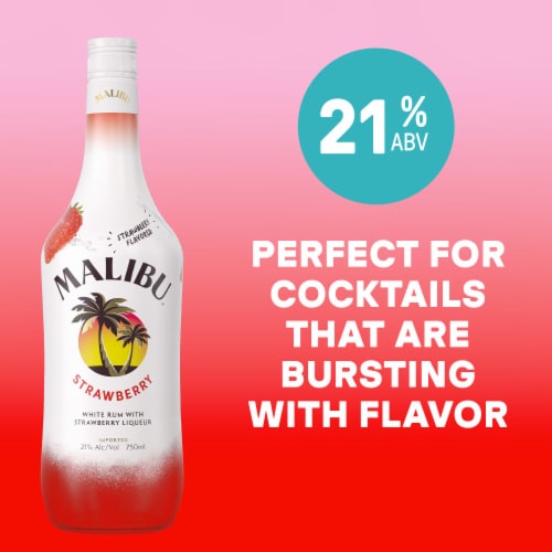 Malibu Strawberry Rum Perspective: left