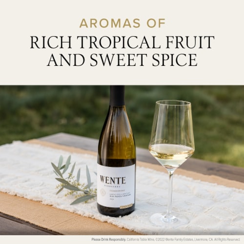 Wente Vineyards Chardonnay California White Wine Perspective: left