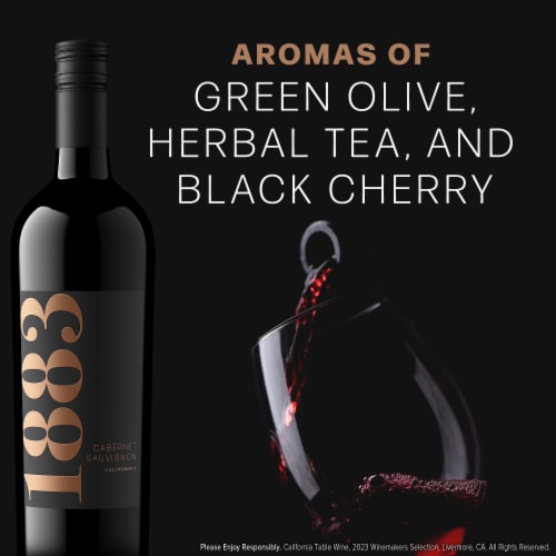 1883 by Wente Vineyards Cabernet Sauvignon California Red Wine Perspective: left