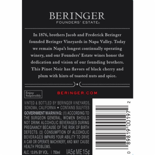 Beringer Founders’ Estate Pinot Noir Red Wine