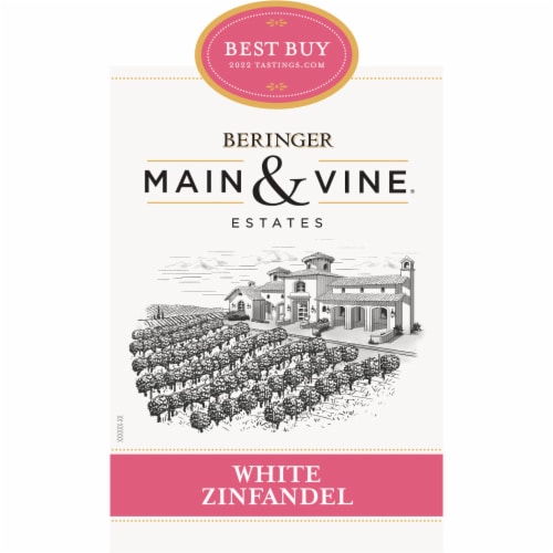 Beringer Main & Vine White Zinfandel Culinary Collection California Rose Wine Perspective: left