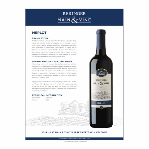 Beringer Main & Vine Merlot California Red Wine Perspective: left
