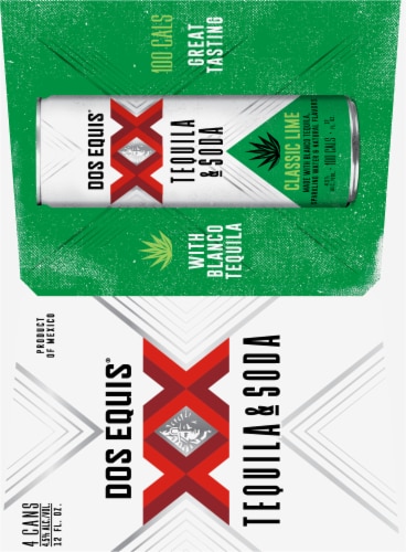 Dos Equis Classic Lime Tequila Soda Ready to Drink Cocktail Perspective: left