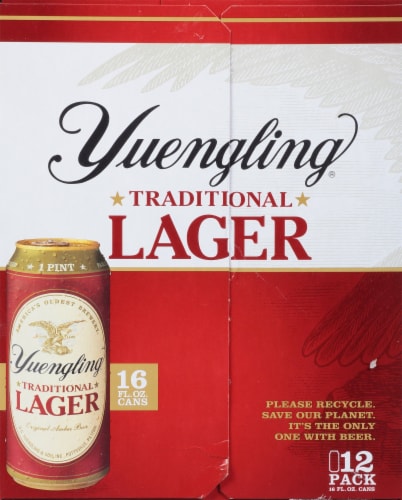 Yuengling® Traditional Lager Beer Cans Perspective: left