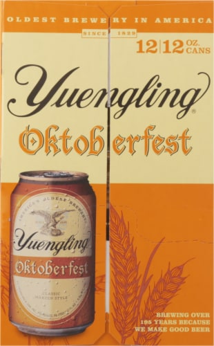 Yuengling® Oktoberfest Classic Marzen Style Beer Cans Perspective: left