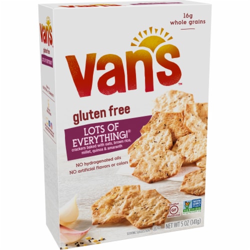 Van's Gluten Free Lots of Everything! Crackers Perspective: left