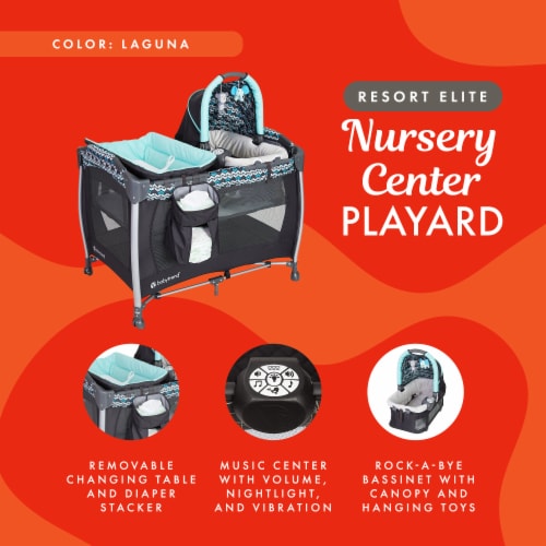 Baby Trend Resort Elite Spacious Portable Infant Play Nursery Center Laguna 1 Piece QFC