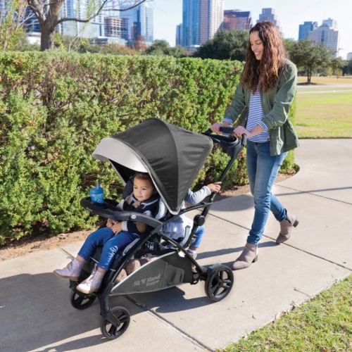 Baby Trend Sit N' Stand 5 in 1 Shopper Stroller with Canopy and Basket, Magnolia Perspective: left