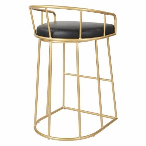 Luna 30  Barstool in Black Faux Leather by OSP Home Furnishings Perspective: left