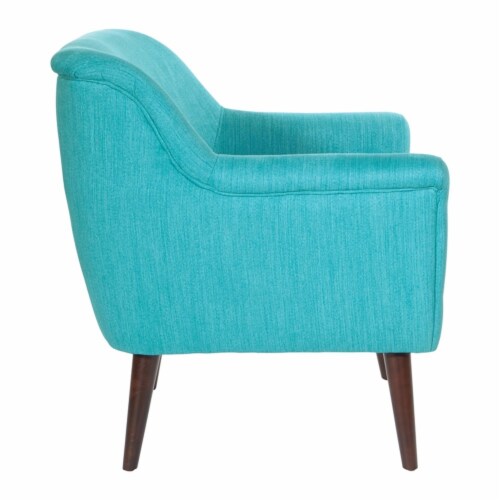 Dane Accent Chair in Turquoise fabric with a Dark Coffee Finish